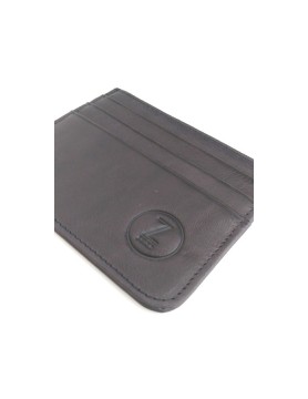 Matt black leather case for credit cards