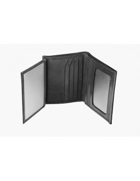 Czarne matowe etui skórzane na karty kredytowe