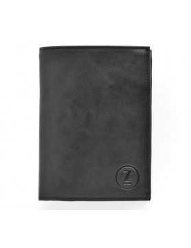 Czarny mat portfel skórzany z kolekcji casual