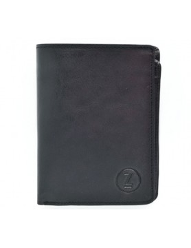 Czarny matowy portfel skórzany z kolekcji casual