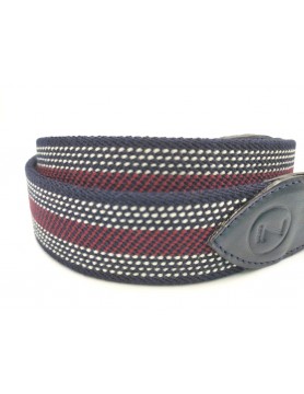 Navy and burgundy belt from the casual collection