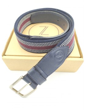 Granatowo-bordowy pasek z  kolekcji casual