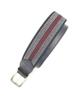 Granatowo-bordowy pasek z  kolekcji casual